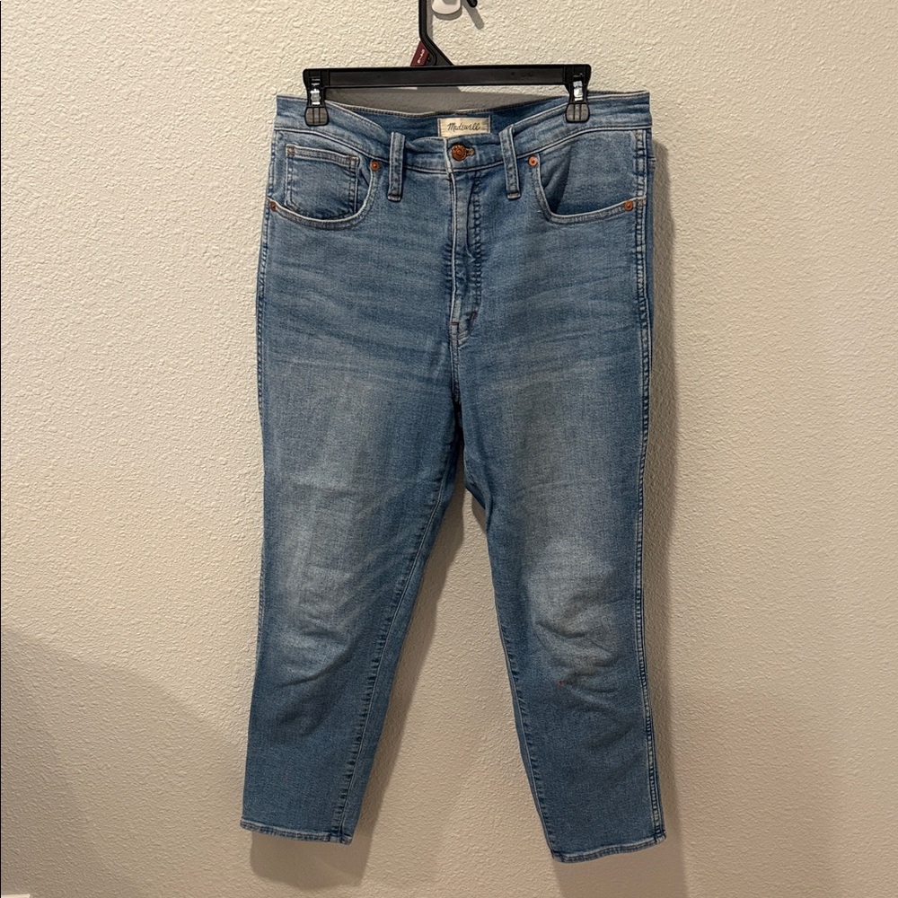 Madewell Light Blue Stovepipe High-Rise Cropped Jeans